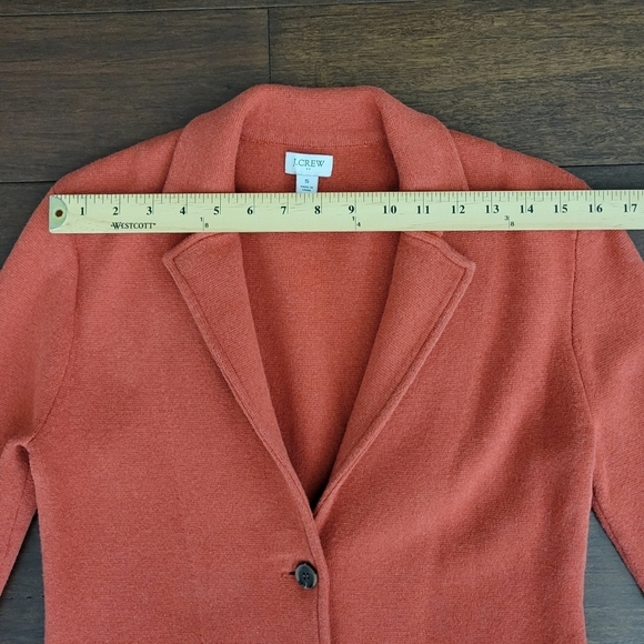 J. Crew Sweater Blazer Women's Size S Style G9309 Stretch Knit Button-Up Orange - Picture 5 of 8